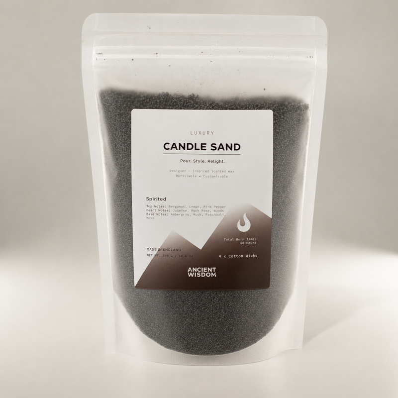 Świeca zapachowa piaskowa - czarna - żywiołowa - 300g