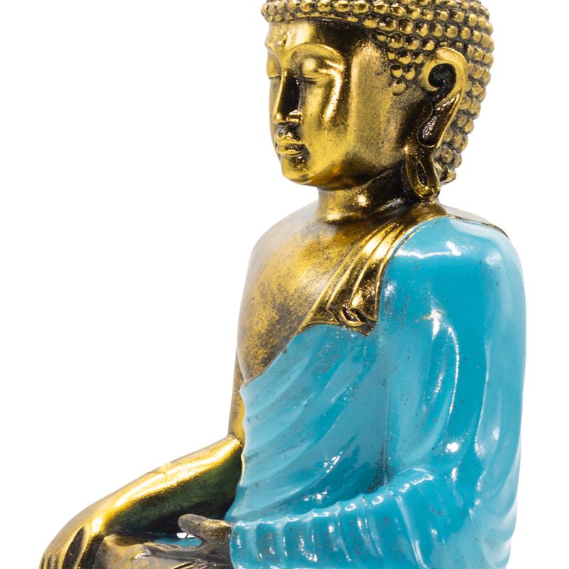 Budda turkusowo-złota - Ekstra duży 30 cm - Dotyk Ziemi (Oświecenie)