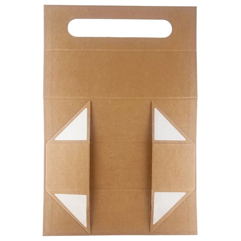 Składane pudełko prezentowe - kształt pudełka na wino (33,5×10×10,5 cm) - Brązowy Kraft