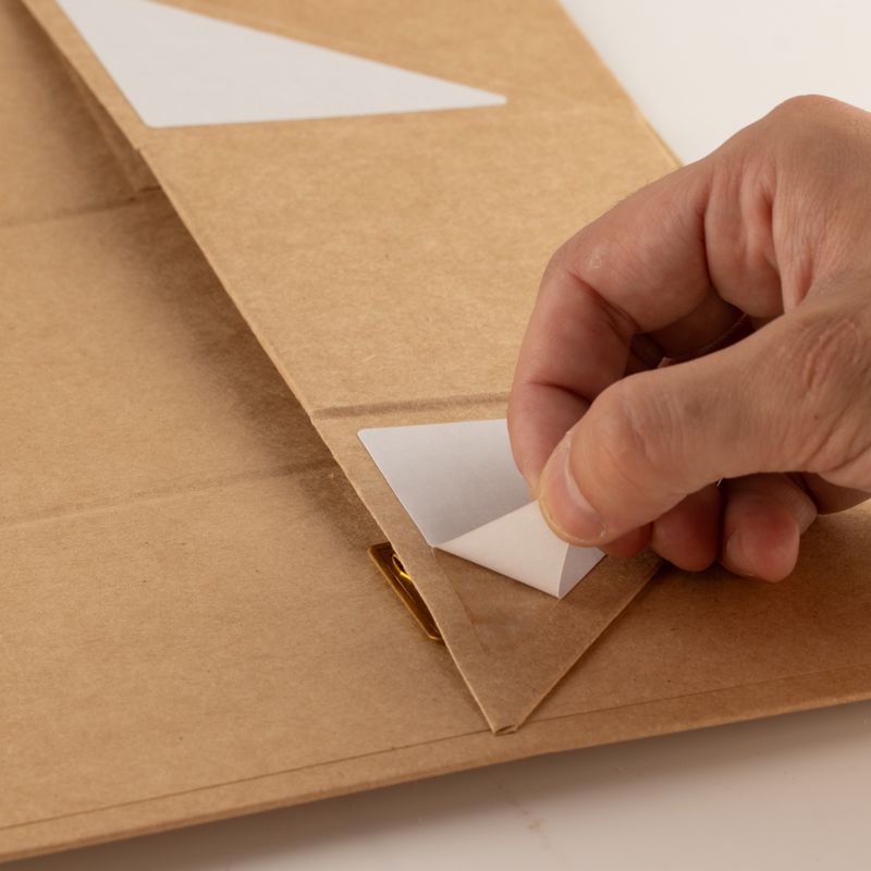 Składane pudełko prezentowe - kształt pudełka na wino (33,5×10×10,5 cm) - Brązowy Kraft