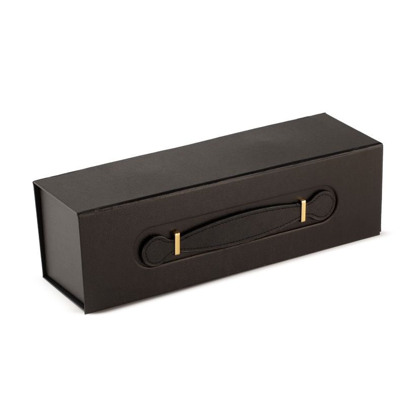 Składane pudełko prezentowe - w kształcie skrzynki na wino (33,5 x 10 x 10,5 cm) - czarne