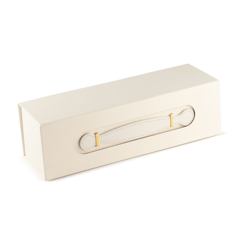Pudełko prezentowe składane na płasko - kształt pudełka na wino (33,5 x 10 x 10,5 cm) - Białe