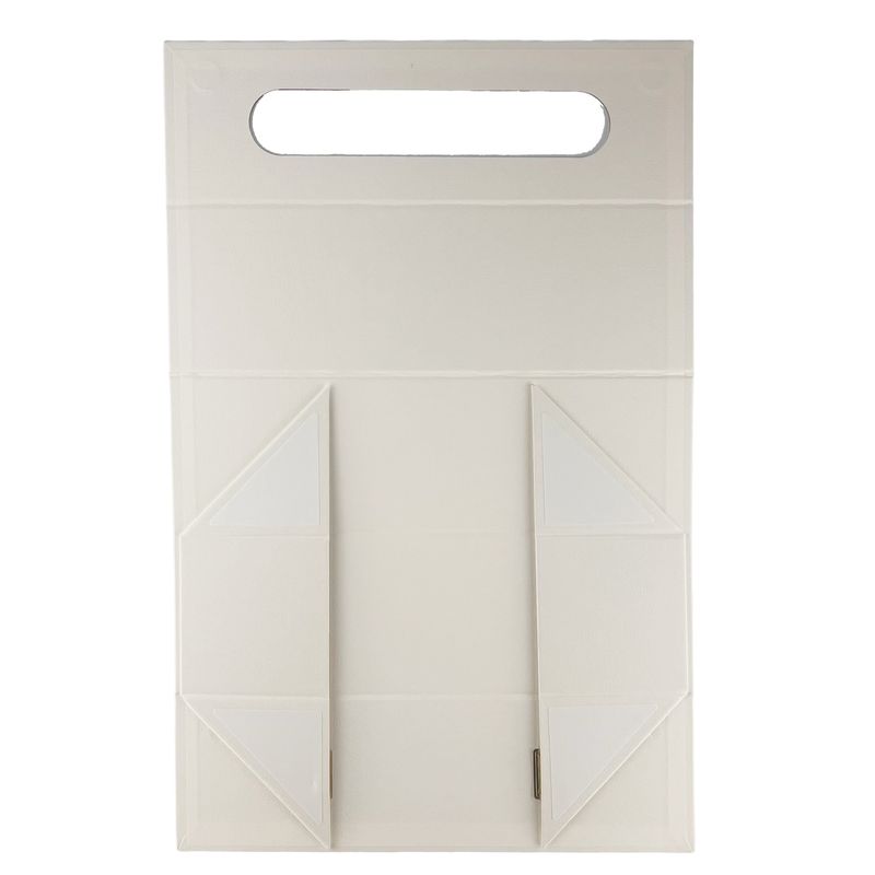 Pudełko prezentowe składane na płasko - kształt pudełka na wino (33,5 x 10 x 10,5 cm) - Białe