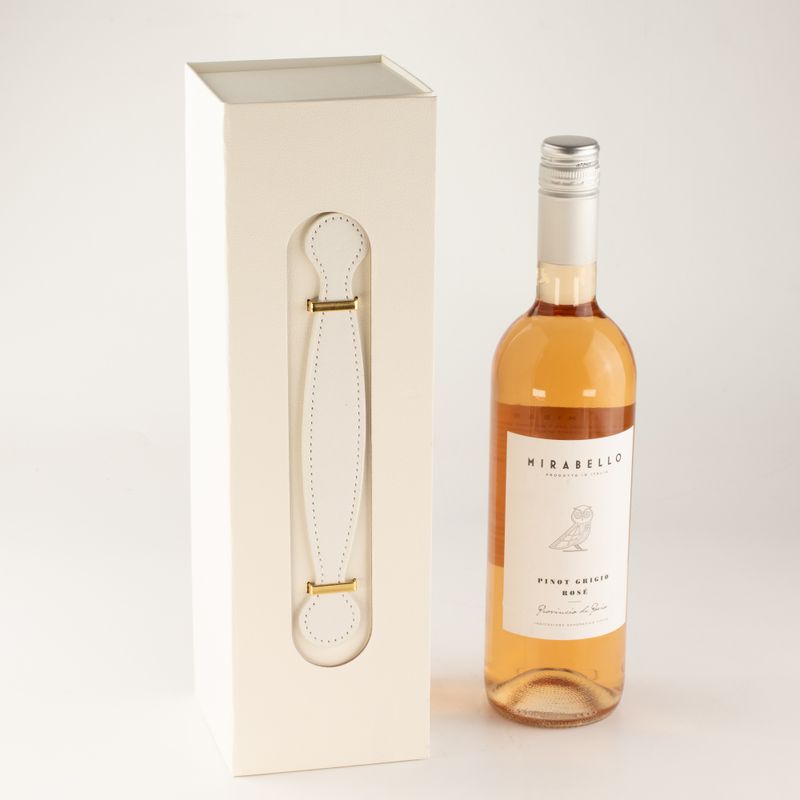 Pudełko prezentowe składane na płasko - kształt pudełka na wino (33,5 x 10 x 10,5 cm) - Białe
