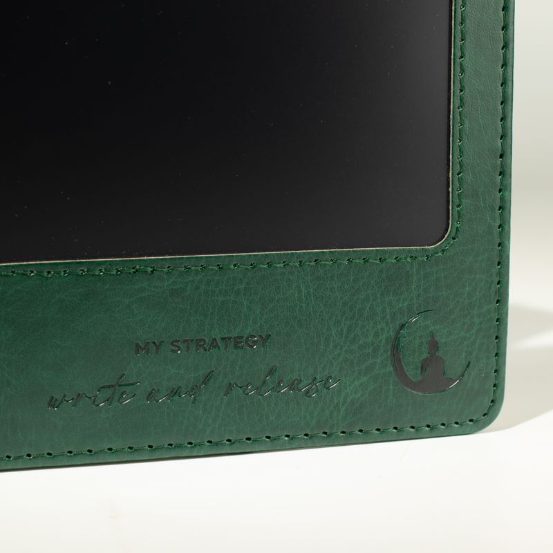 A5 Notatnik intencji - Ekran LCD do wycierania - Zielony efekt skóry - 80 kartek