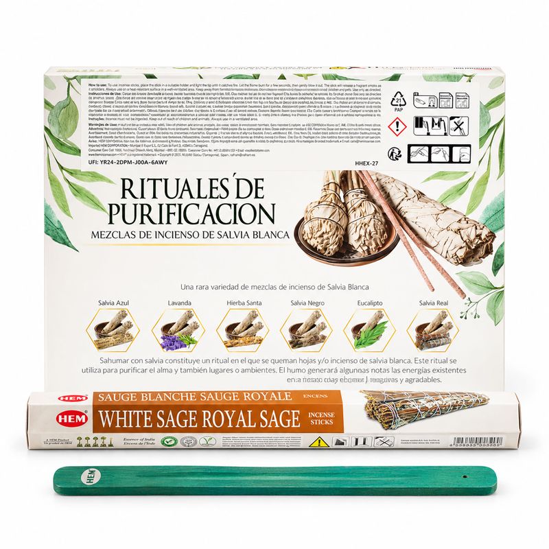 HEM Hexaganal Incence - Kolekcja White Sage i Ashcatcher (zestaw mieszany 6 szt.)