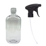 Przezroczysta butelka plastikowa typu Boston 500 ml z atomizerem 28 mm