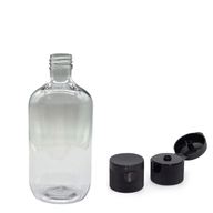 Przezroczysta butelka plastikowa typu Boston 500 ml z zamknięciem typu flip-top 28 mm