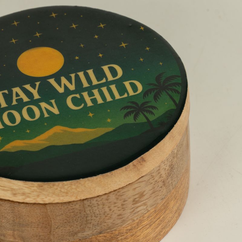 Okrągłe emaliowane pudełko – Stay Wild Moon Child