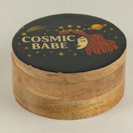 Okrągłe emaliowane pudełko – Cosmic Babe