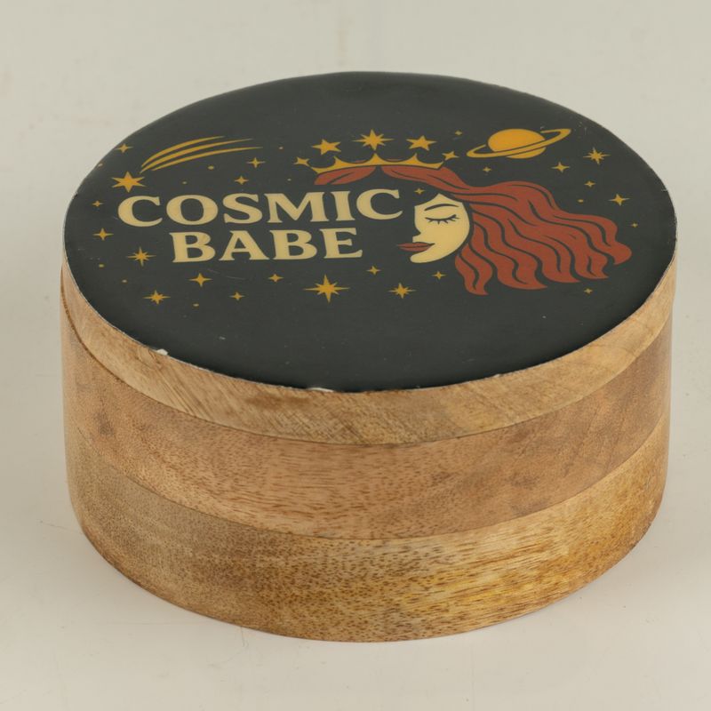 Okrągłe emaliowane pudełko – Cosmic Babe