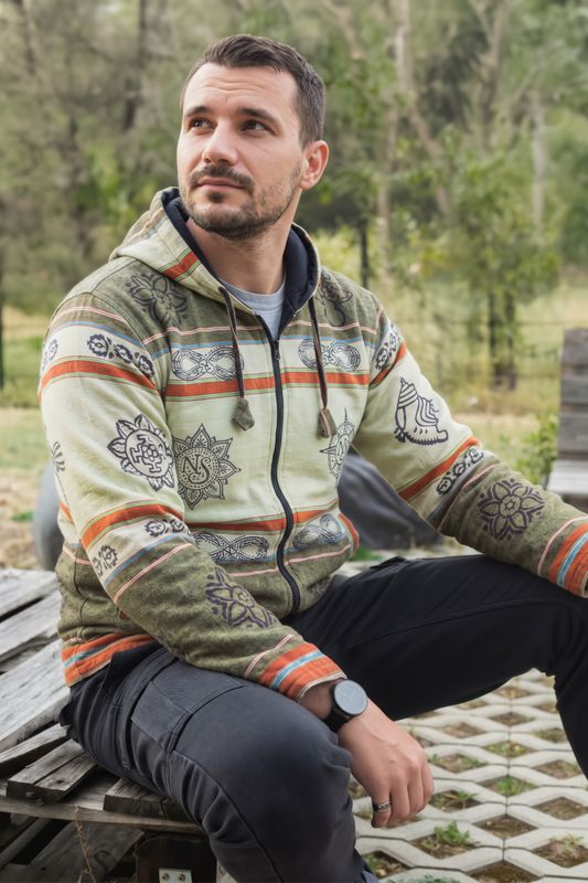 Średnia - Kurtka Himalayan Soul Nomad Sari - Zielona Mantra