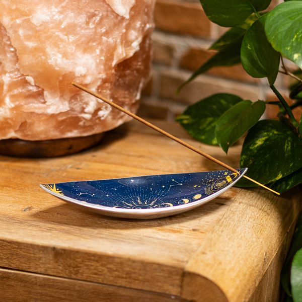 Emaliowana Podstawka pod Kadzidełka - Aluminium - Zodiakalne Fazy Księżyca