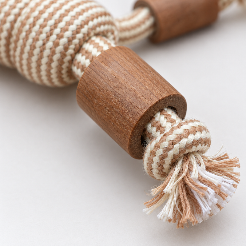 Zabawki PAW - Gryzak z drewna kawowego - Rope Ranger - Piłka