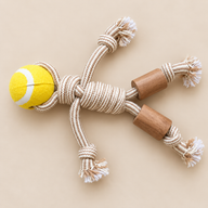 Zabawki PAW - Gryzak z drewna kawowego - Rope Ranger - Piłka