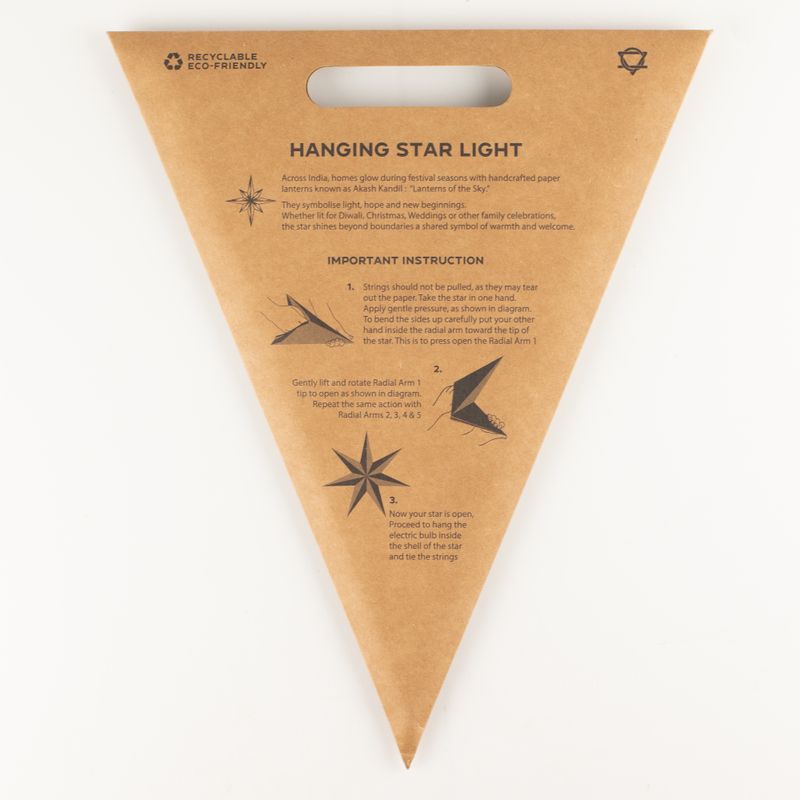 Lampa Gwiazda - Spokojny Krem - Siedmioramienna - 60 cm