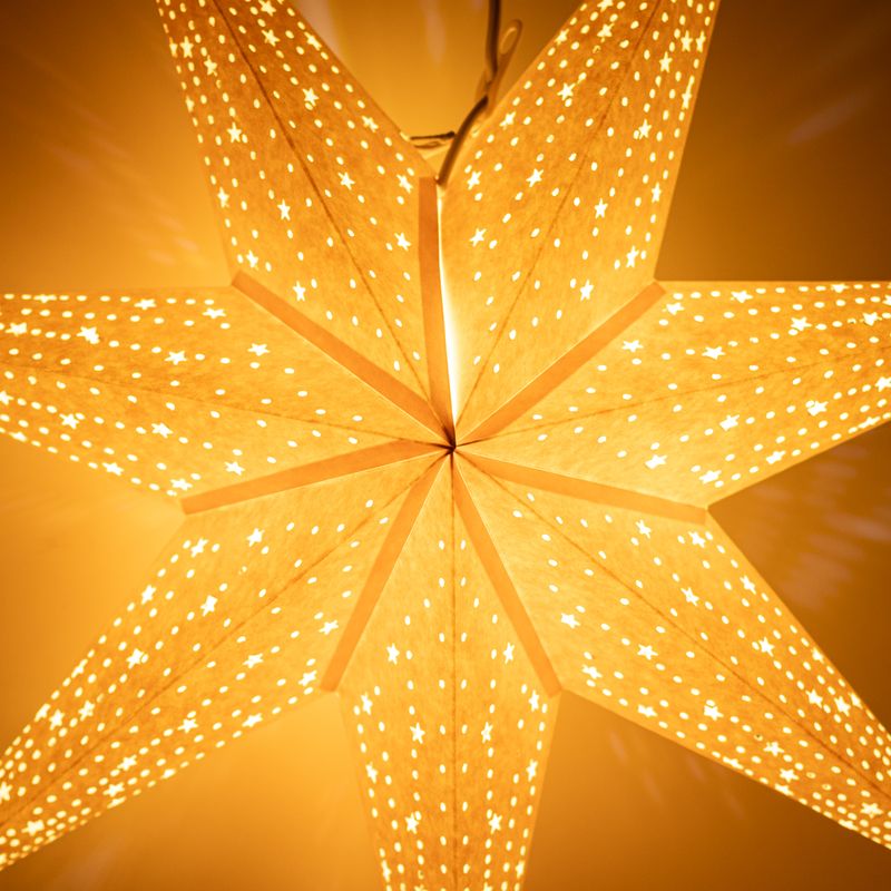 Lampa Gwiazda - Spokojny Krem - Siedmioramienna - 60 cm