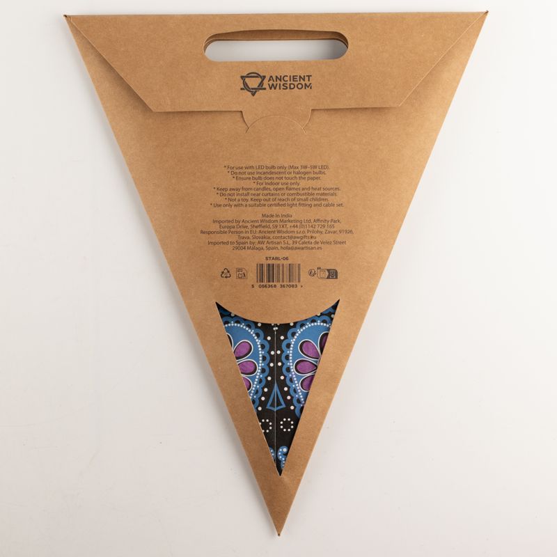 Lampa Gwiazda - Pawia Fioletowo-Turkusowa Pięcioramienna - 60 cm