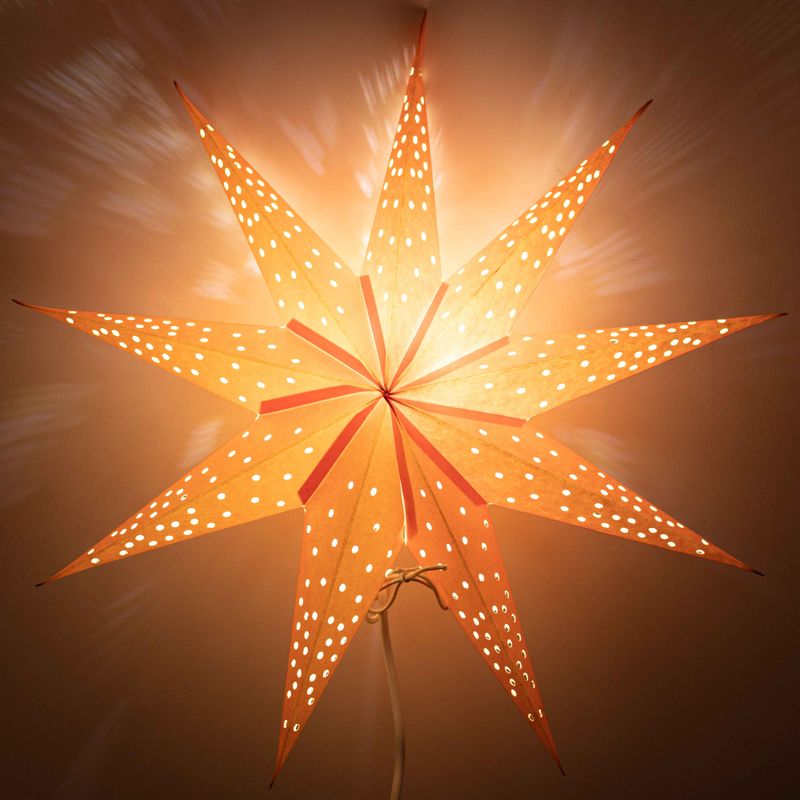Lampa Gwiazda - Pomarańczowe Światła Dziewięcioramienna - 45 cm