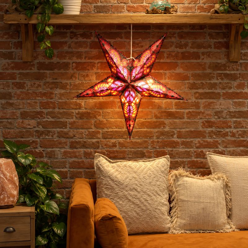 Zestaw Startowy Papierowych Lamp Gwiazd – 20 Kloszy z Przewodami i Żarówkami