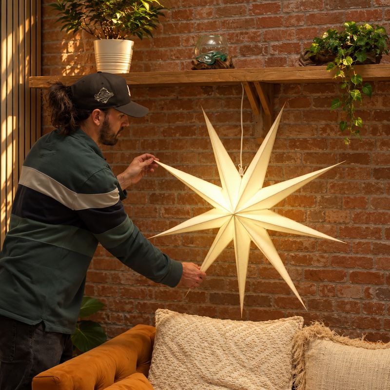 Zestaw Startowy Papierowych Lamp Gwiazd – 20 Kloszy z Przewodami i Żarówkami