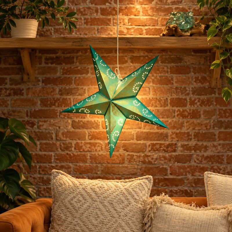 Zestaw Startowy Papierowych Lamp Gwiazd – 20 Kloszy z Przewodami i Żarówkami