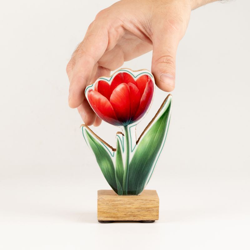 Drewniane Rośliny Doniczkowe - Mini Tulipan