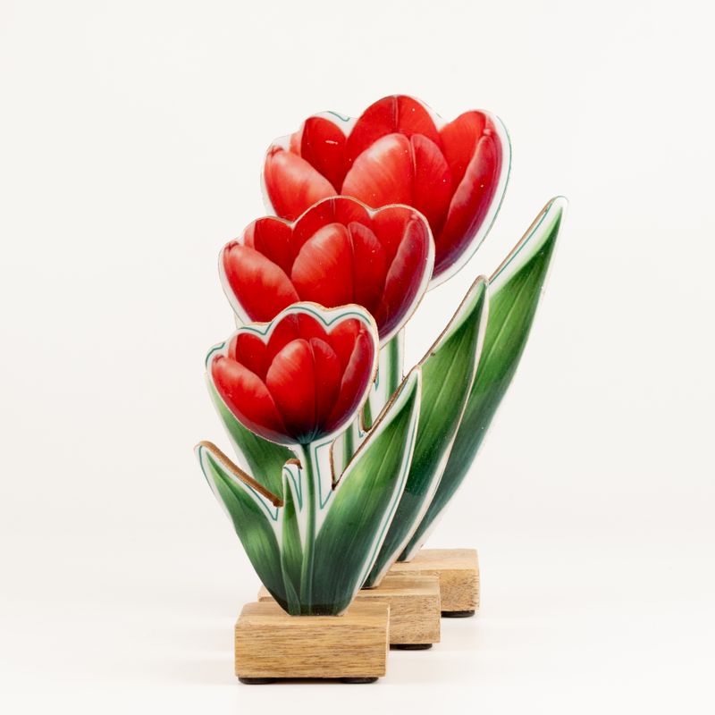 Drewniane Rośliny Doniczkowe - Mini Tulipan