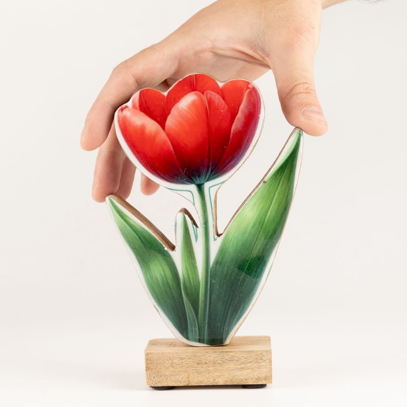 Drewniana Roślina Doniczkowa - Średni Tulipan