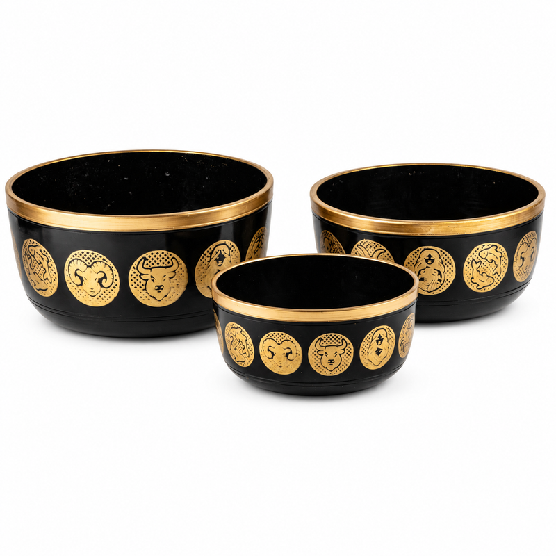Czarne Misy Zodiak - Zestaw 3 szt. - 15 cm, 19 cm, 20 cm