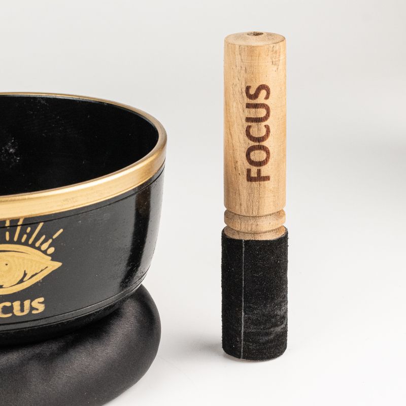 FOCUS - Czarny Zestaw Misy Tybetańskiej - 15x7.5cm