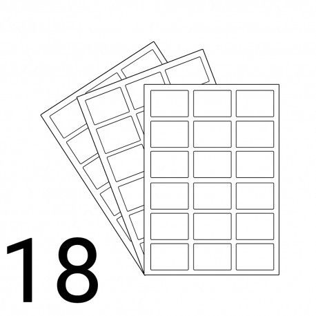 18 Naklejek Brązowych 63.5x46.6 mm