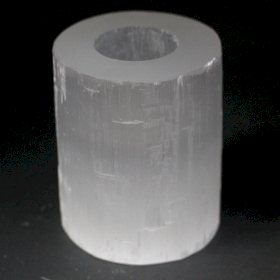 Świecznik z Selenitu 10 cm - Cylinder