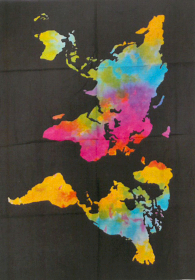 Bawełniana Tkanina na Ścianę - Mapa Świata