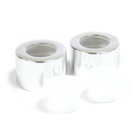50x Srebrna Zakrętka z Zatyczką - Gwint Wewn. 22 mm, Uszczelka Wewn. 12 mm
