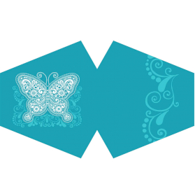 3x Maska na Twarz - Niebieski Motyl
