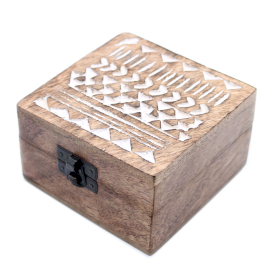 2x Drewniane Pudełko - Aztecki Wzór