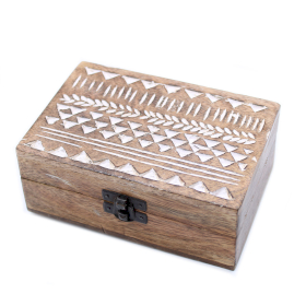 2x Duże Drewniane Pudełko - Aztecki Wzór