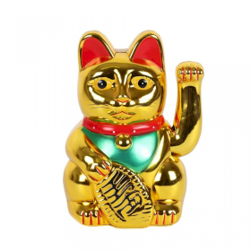 Bardzo Złoty Chiński Kot Przynoszący Szczęście - 15 cm