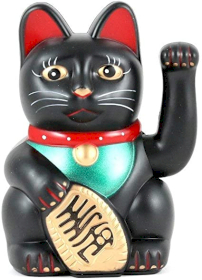 Czarny Chiński Kot Przynoszący Szczęście - 15 cm