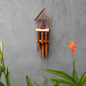 Bambusowe Dzwonki Wietrzne - 6 Tub + Budda
