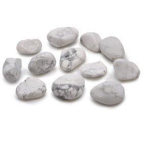 12x Średni Afrykański Kamień Naturalny - Biały Howlit/Magnezyt