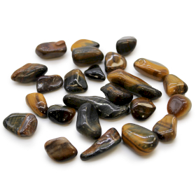 24x Mały Afrykański Kamień Naturalny - Tygrysie Oko (wielobarwne)