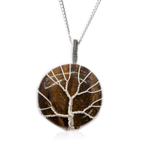 Naszyjnik z Kamieniem Drzewo Życia - Tygrysie Oko