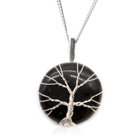 Naszyjnik z Kamieniem Drzewo Życia - Czarny Onyks