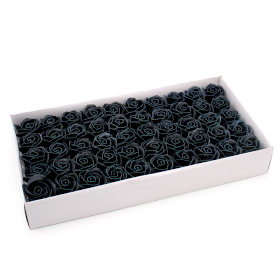 50x Czarna Róża Mydlana z Białą Obwódką