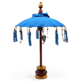 Balijski Parasol Dekoracyjny - Niebieski - 40 cm