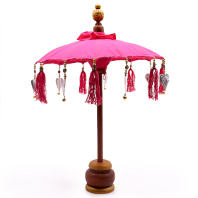 Balijski Parasol Dekoracyjny - Różowy - 40 cm