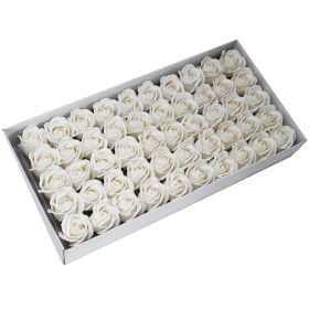 50x Biała Róża Mydlana