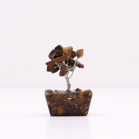 12x Mini Drzewko z Kamieni na Podstawie Orgonitowej - Tygrysie Oko